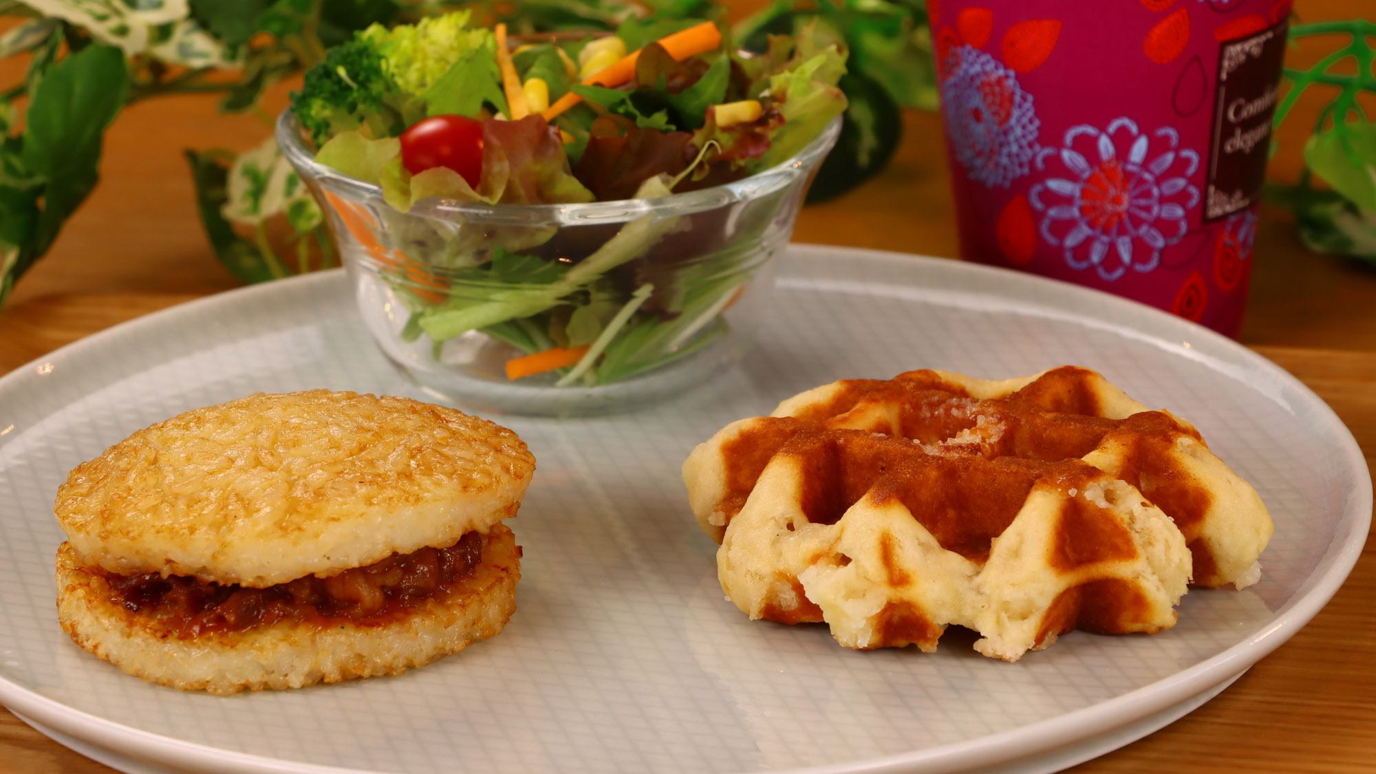 【選べる朝食】和風もいいね☆ライスバーガー