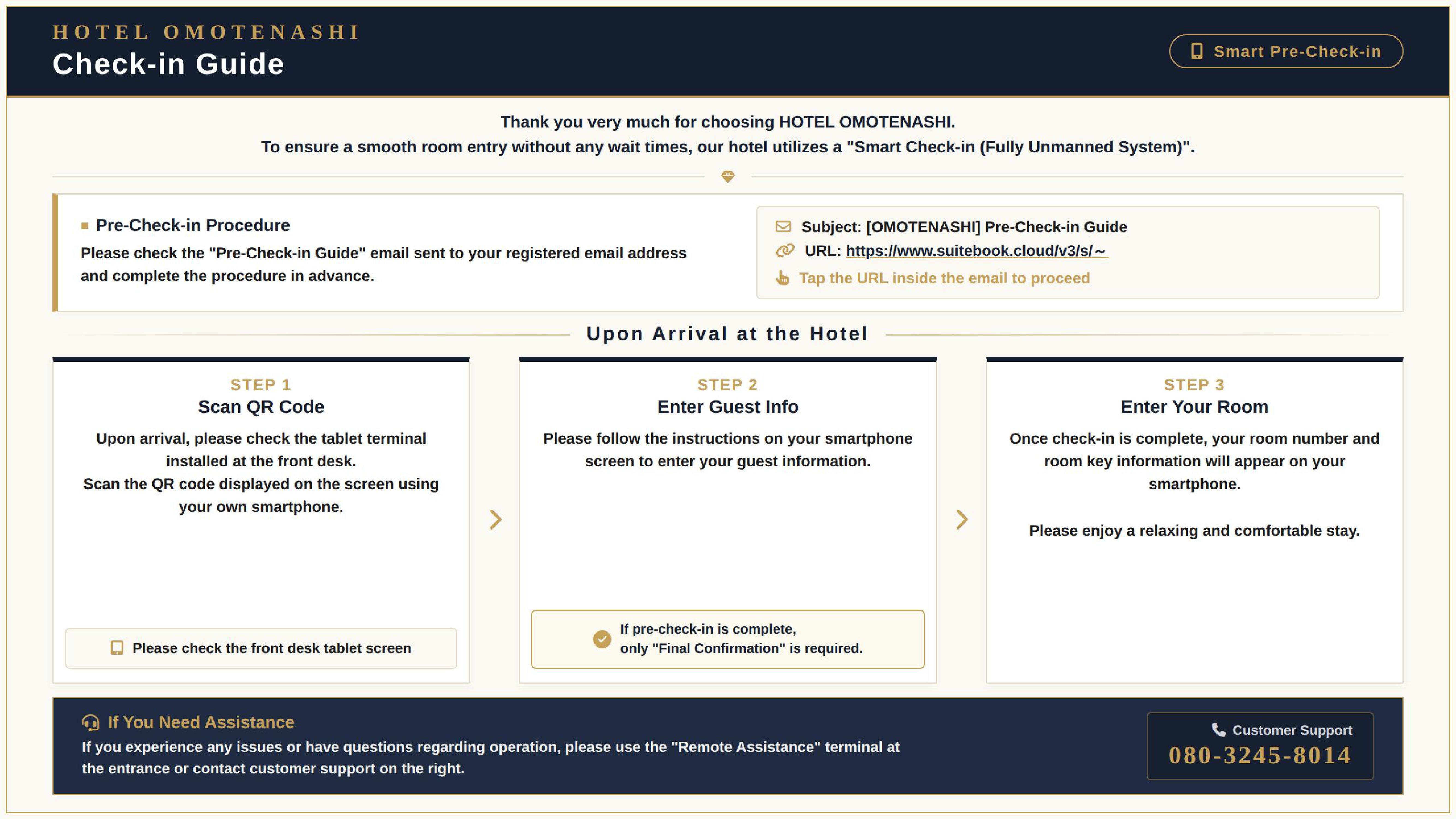 Check-in Instructions for Rakuten Travel Guests