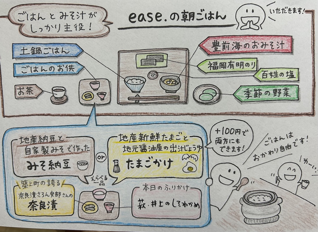 おすすめ！炊き立て土鍋ごはんと豊前海の幸のお味噌汁がメイン、地元食材たっぷりの朝食付きプラン！