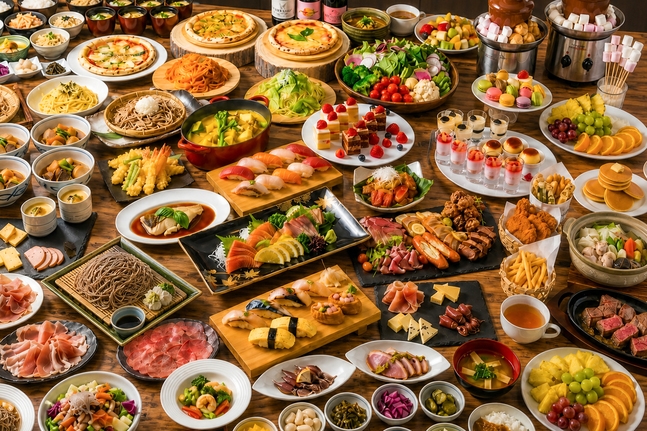 【5％OFF】【楽天＊秋旅SALE】1泊3食ご当地ビュッフェ＆飲み放題★貸切風呂・遊び全部無料♪