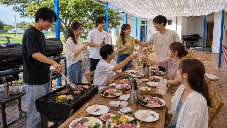 特典充実！海辺で楽しむ飲み放題付BBQ＆朝食の2食付きステイ≪OPEN記念10％OFF≫