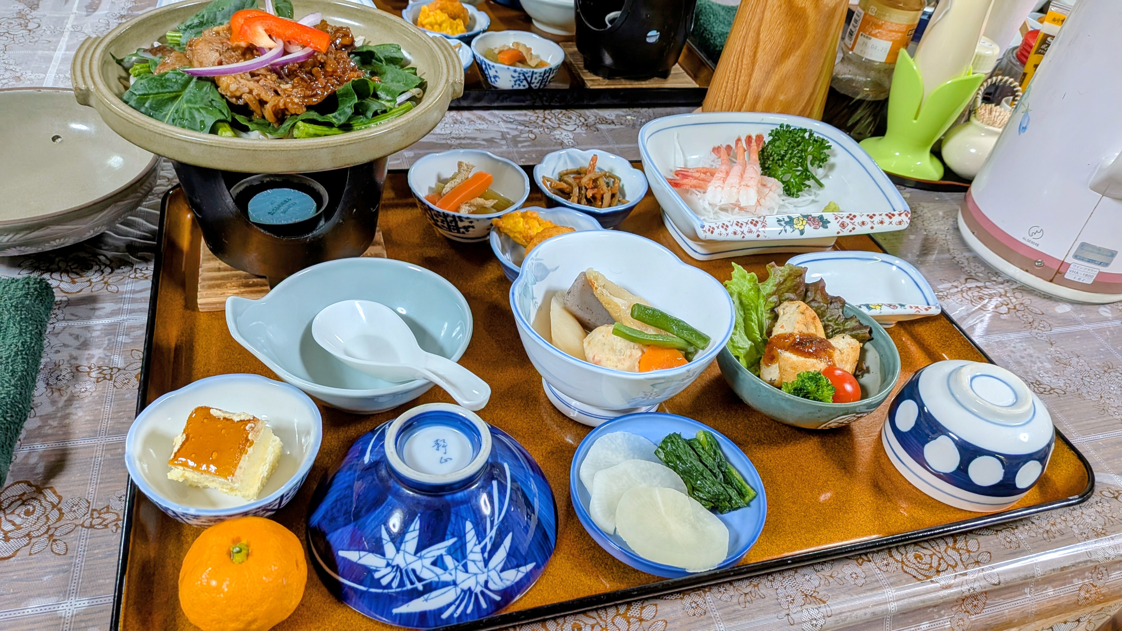 夕食例　牛カルビ鍋