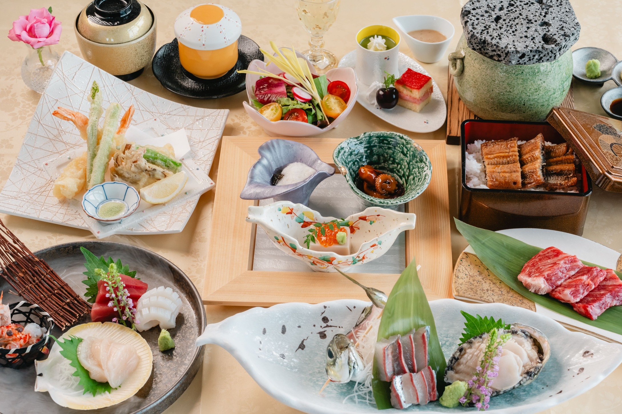 ♪絶景海と美食の旅【花鳥風月】伊勢海老orイカ・生簀鮑と地魚姿造り・三河牛・一色炭火焼鰻付豪華会席♪