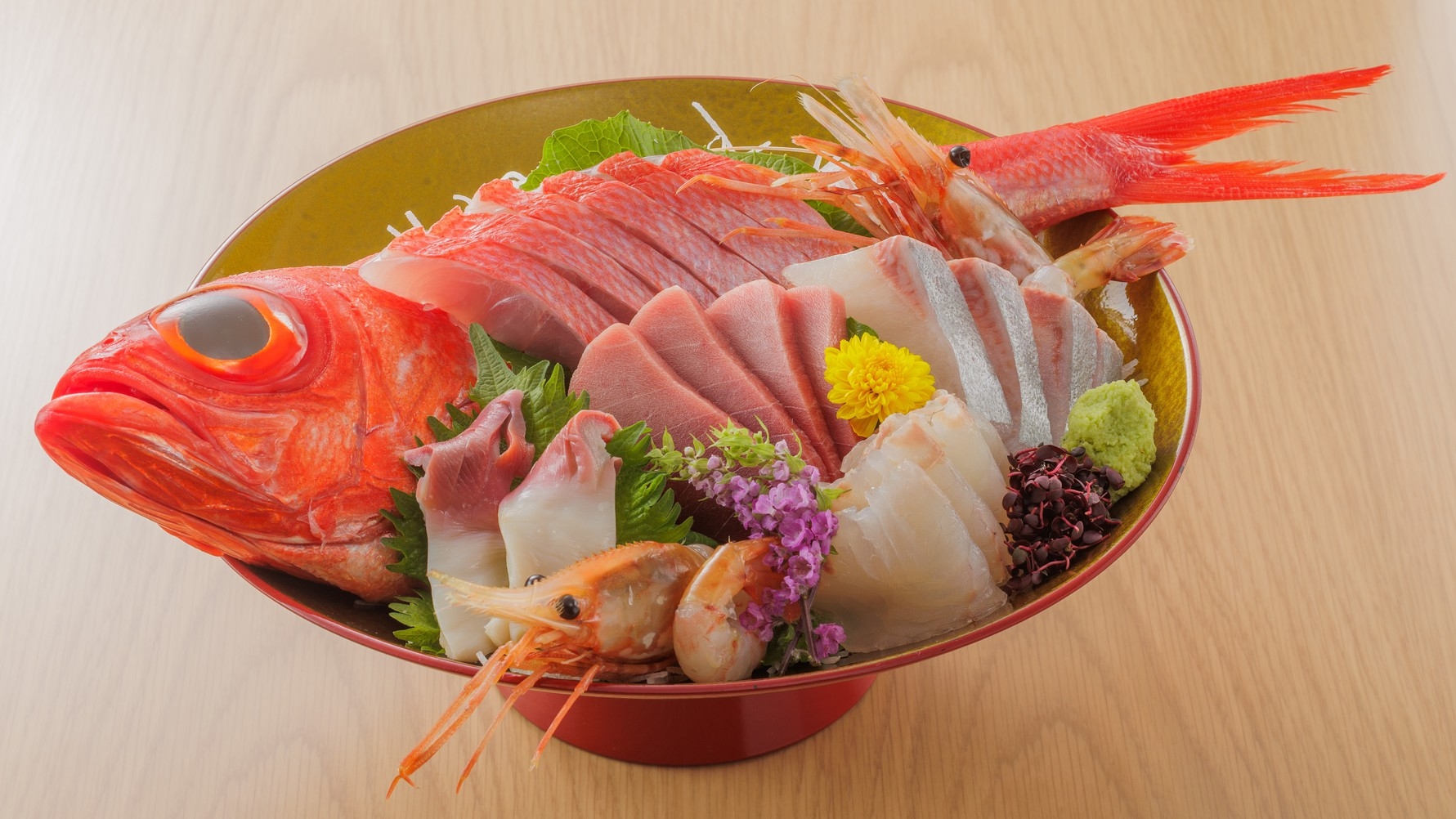 【ベーシックプラン】常磐ものを中心とした豪華海鮮魚介の刺盛りとアワビの踊り焼付きプラン