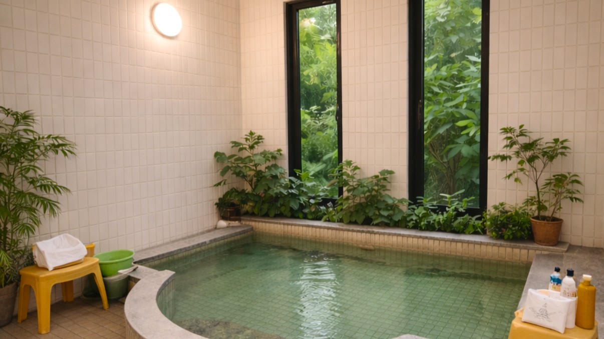 ホテル１階 大浴場（イメージ）（男性限定)の営業時間は、１６時から２2時