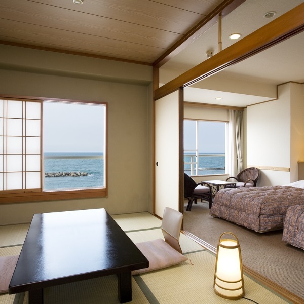 海邊的日式和西式房間的例子