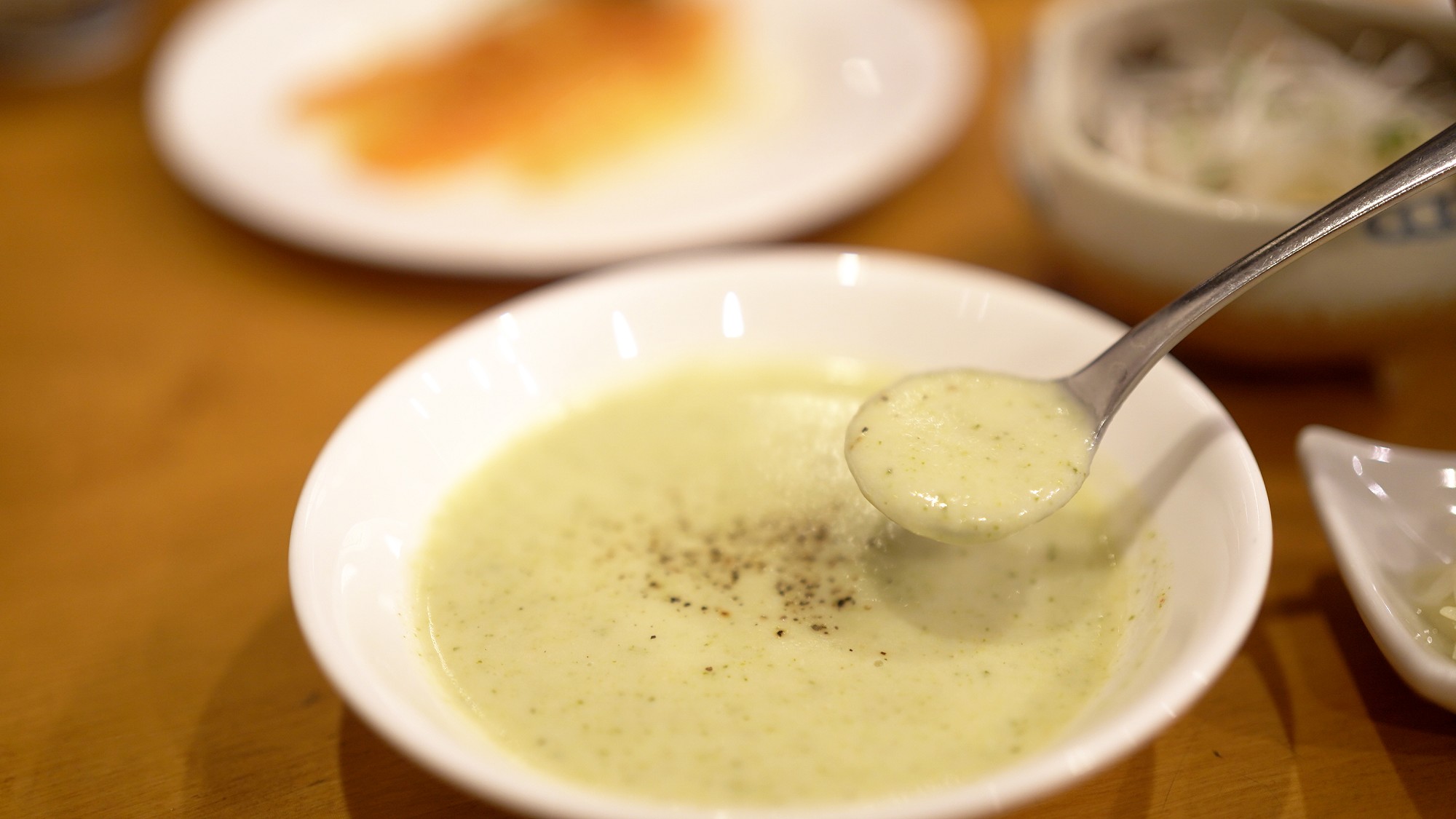 【信州・山ごはん】ある日のメニュー　ブロッコリーのスープ／夕食