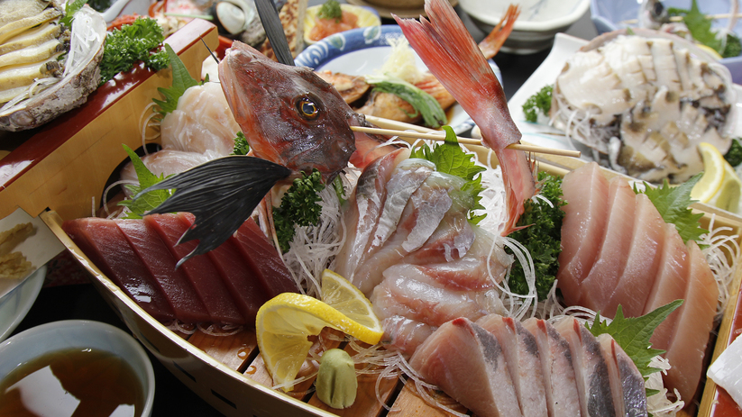 【房州エビ　アワビ　地魚舟盛り】贅沢三昧！これぞ南房総の味覚！［1泊2食］