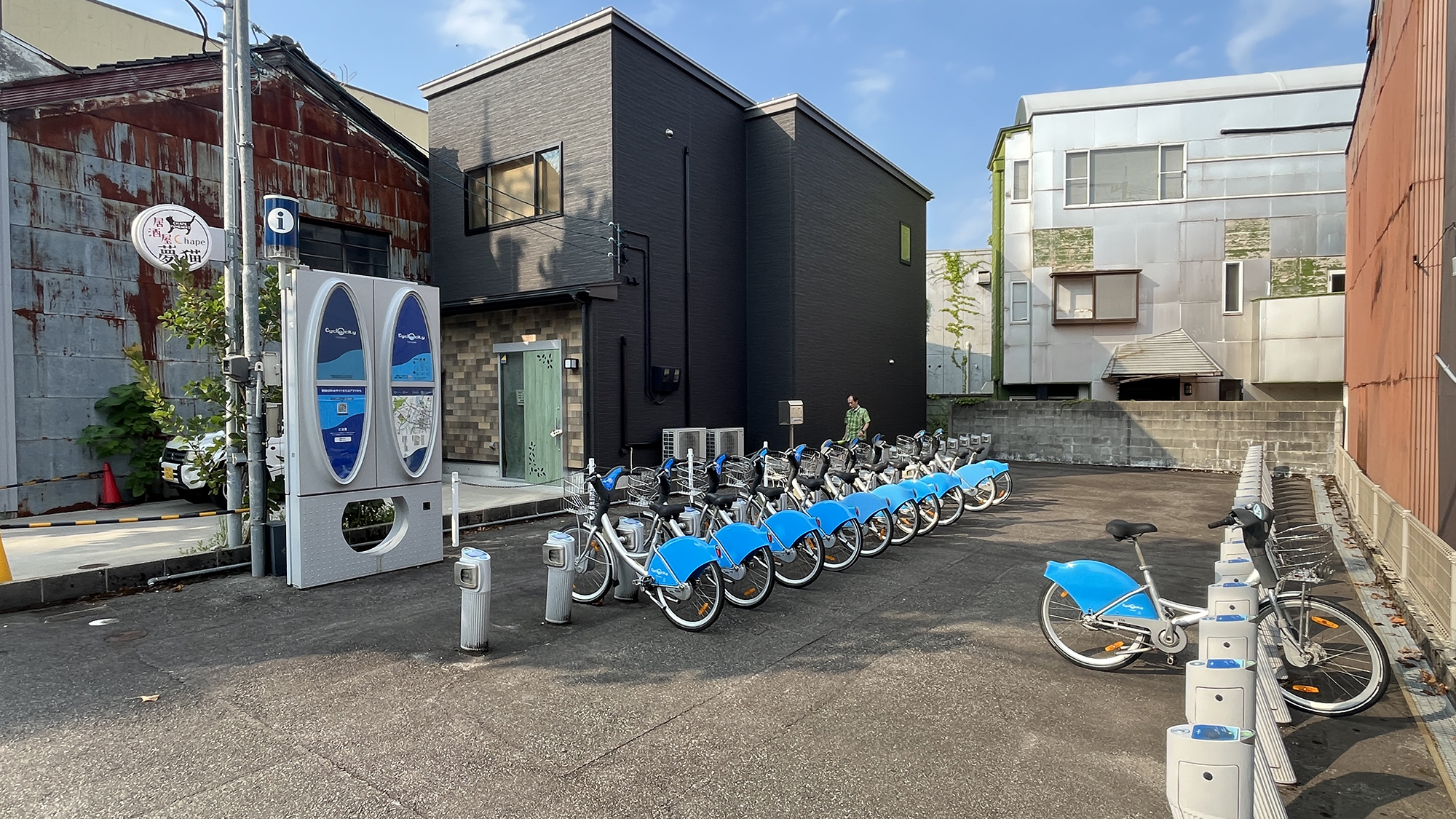 付近にはレンタルサイクル