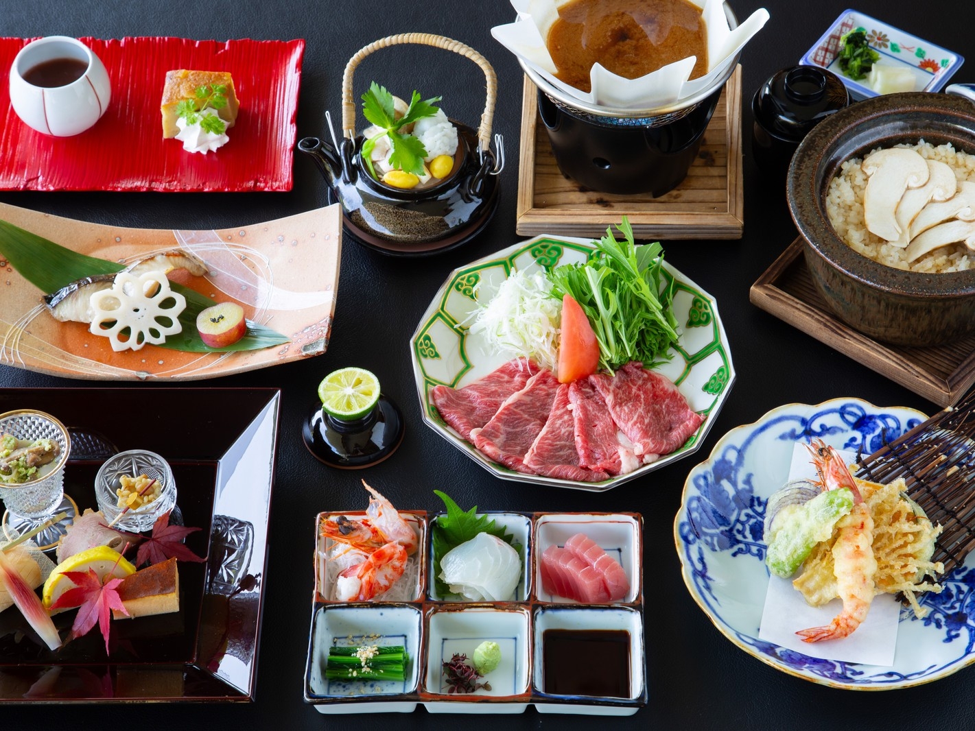 【２食付】阿蘇あか牛みそしゃぶしゃぶ・松茸 秋の贅沢会席プラン