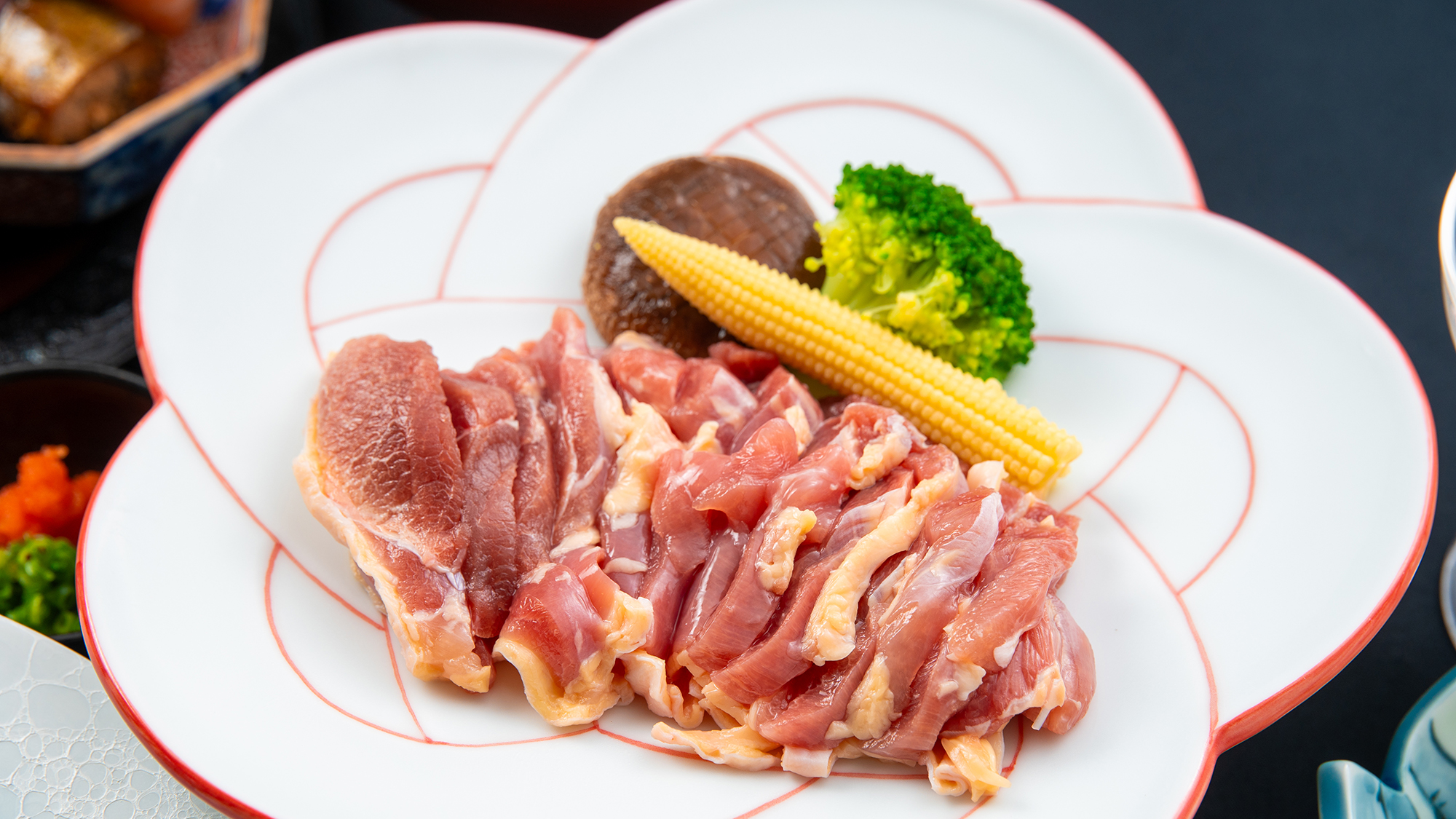 【夕食一例】「豊のしゃも」彩岳館人気メニューのひとつです。＊写真はイメージです