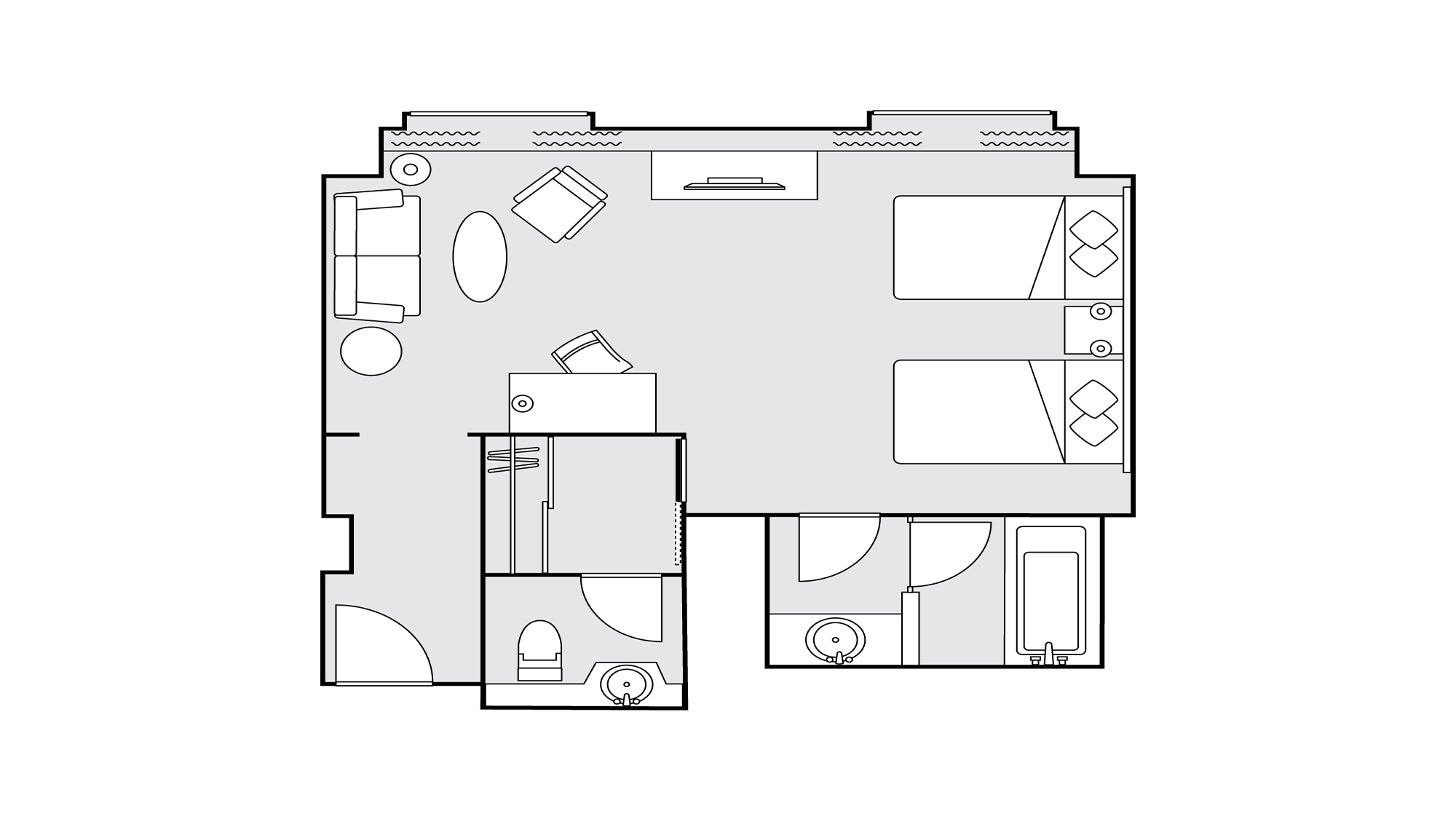 クラシックラグジュアリーツイン 48平米　間取り図