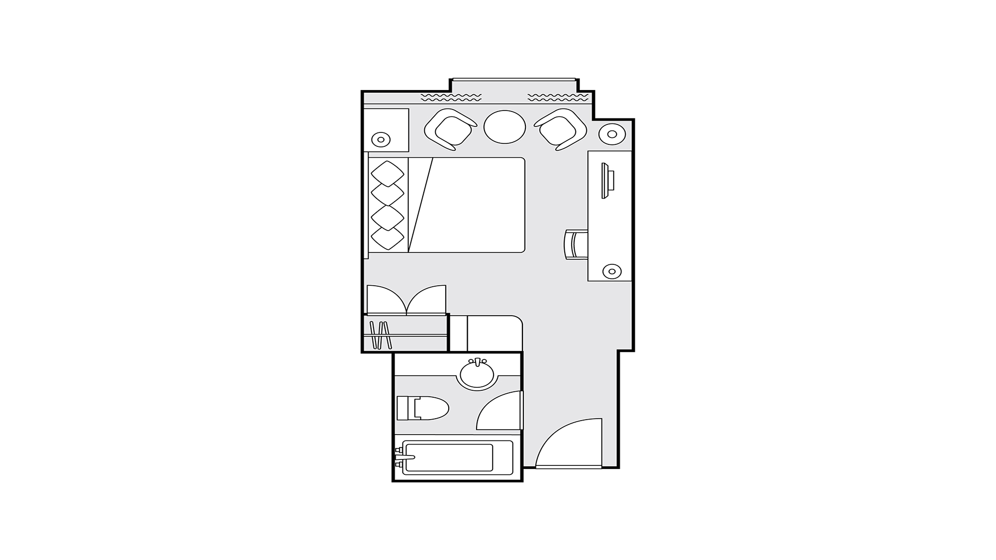 デラックスダブル 24平米 間取り図