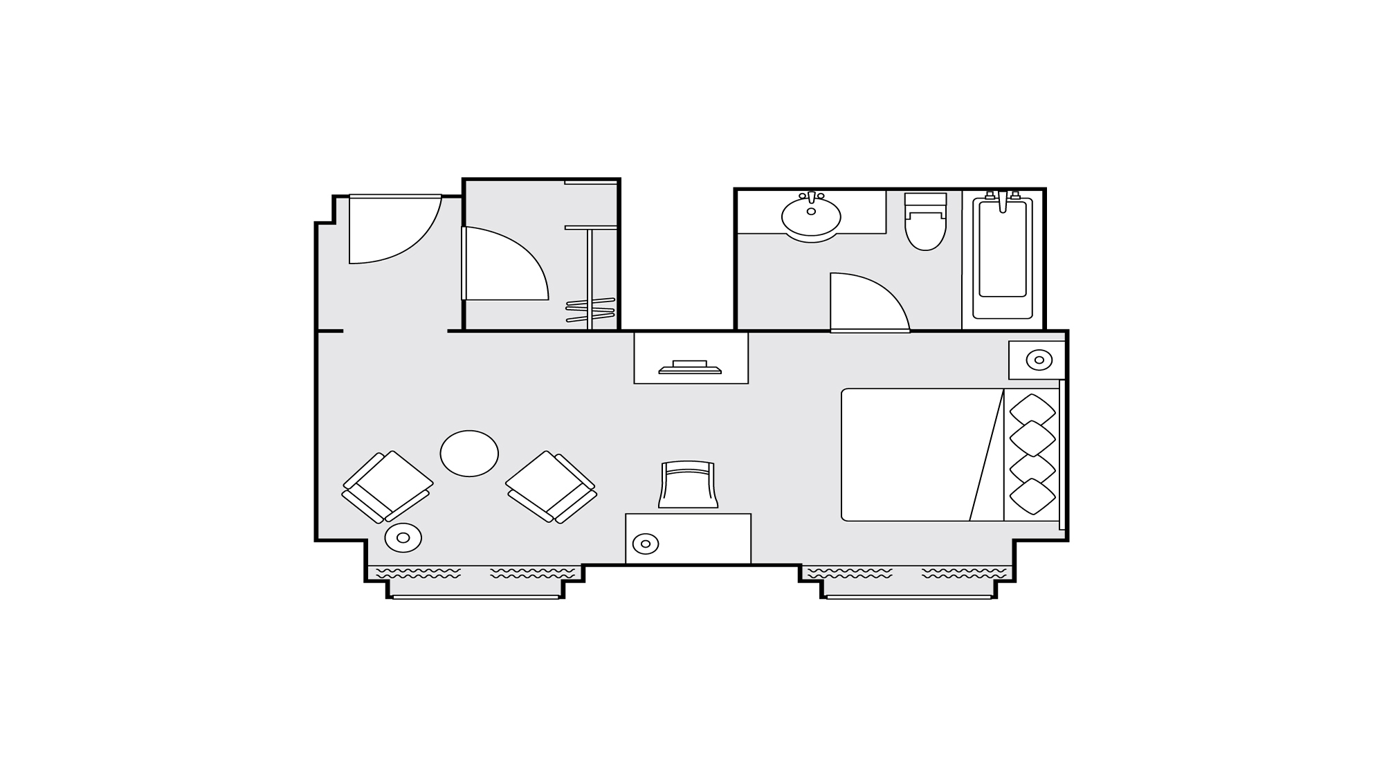 クラシックプレミアムダブル 36平米 間取り図