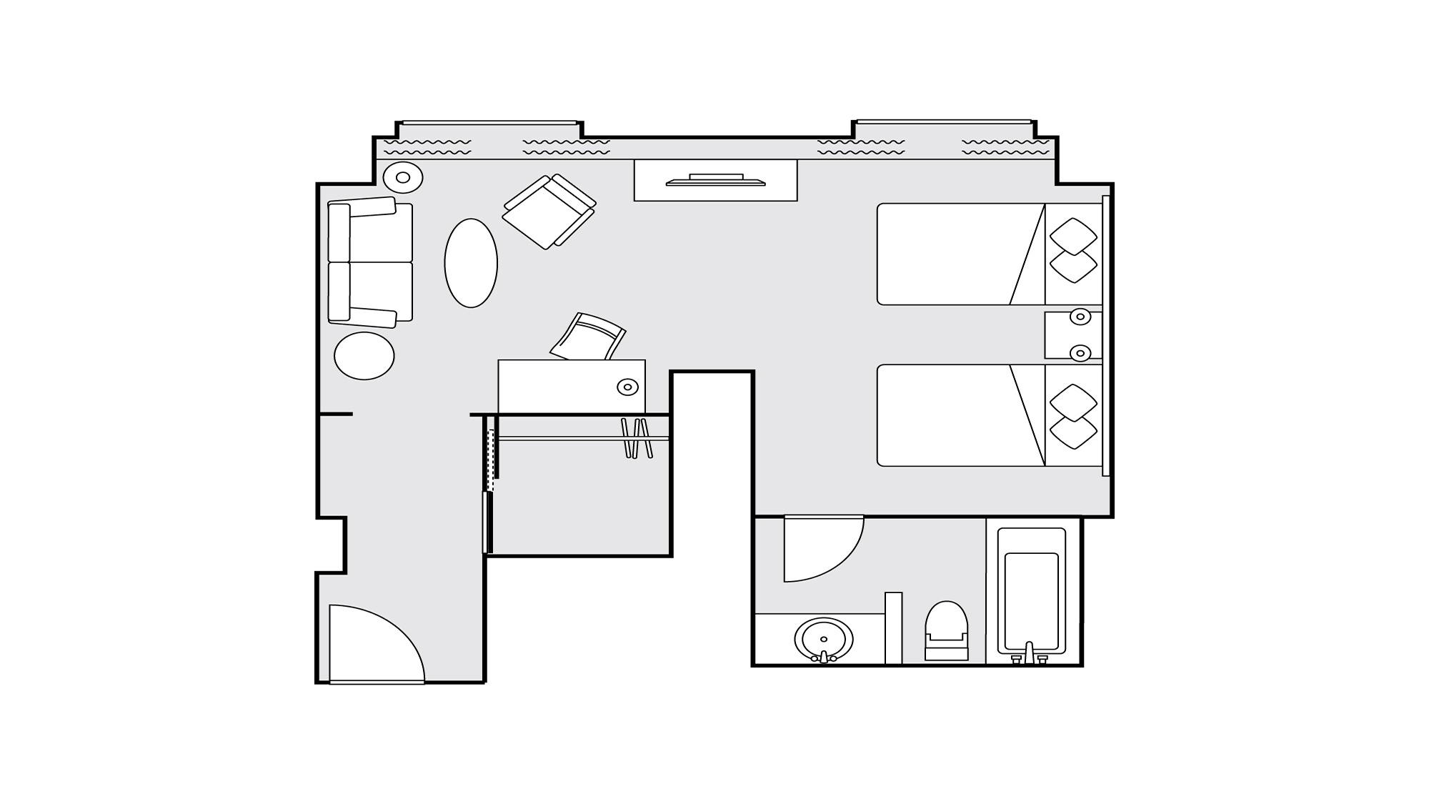 クラシックグランドツイン 43平米　間取り図