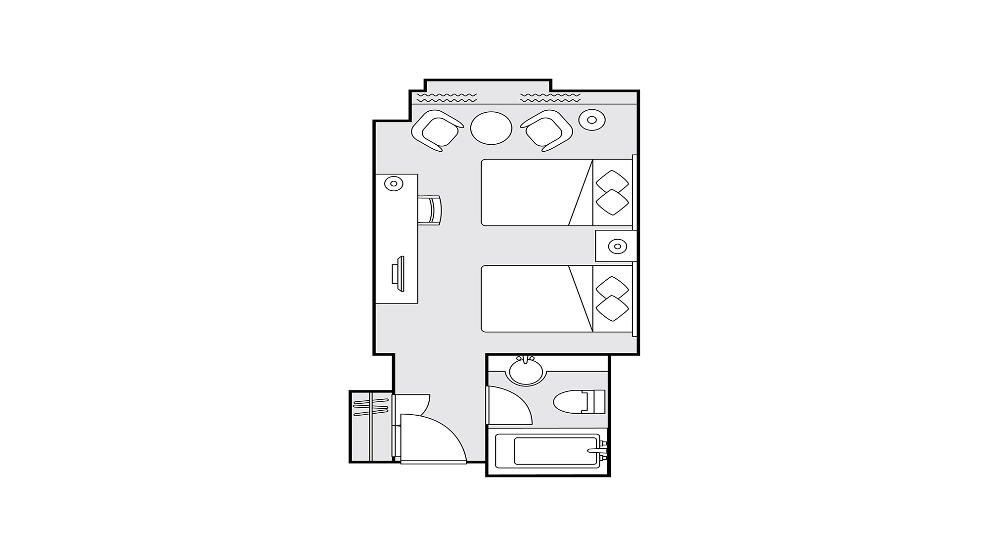 デラックスツイン 24平米 間取り図