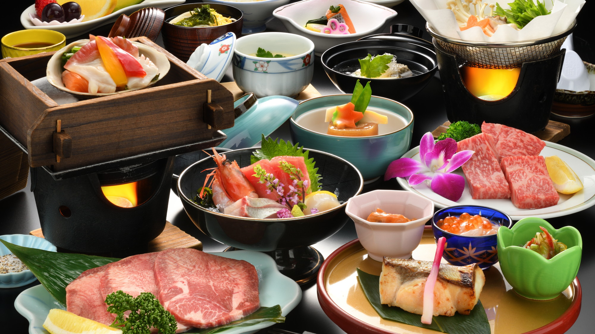 仙台名物！牛タン＆仙台黒毛和牛付き和食膳