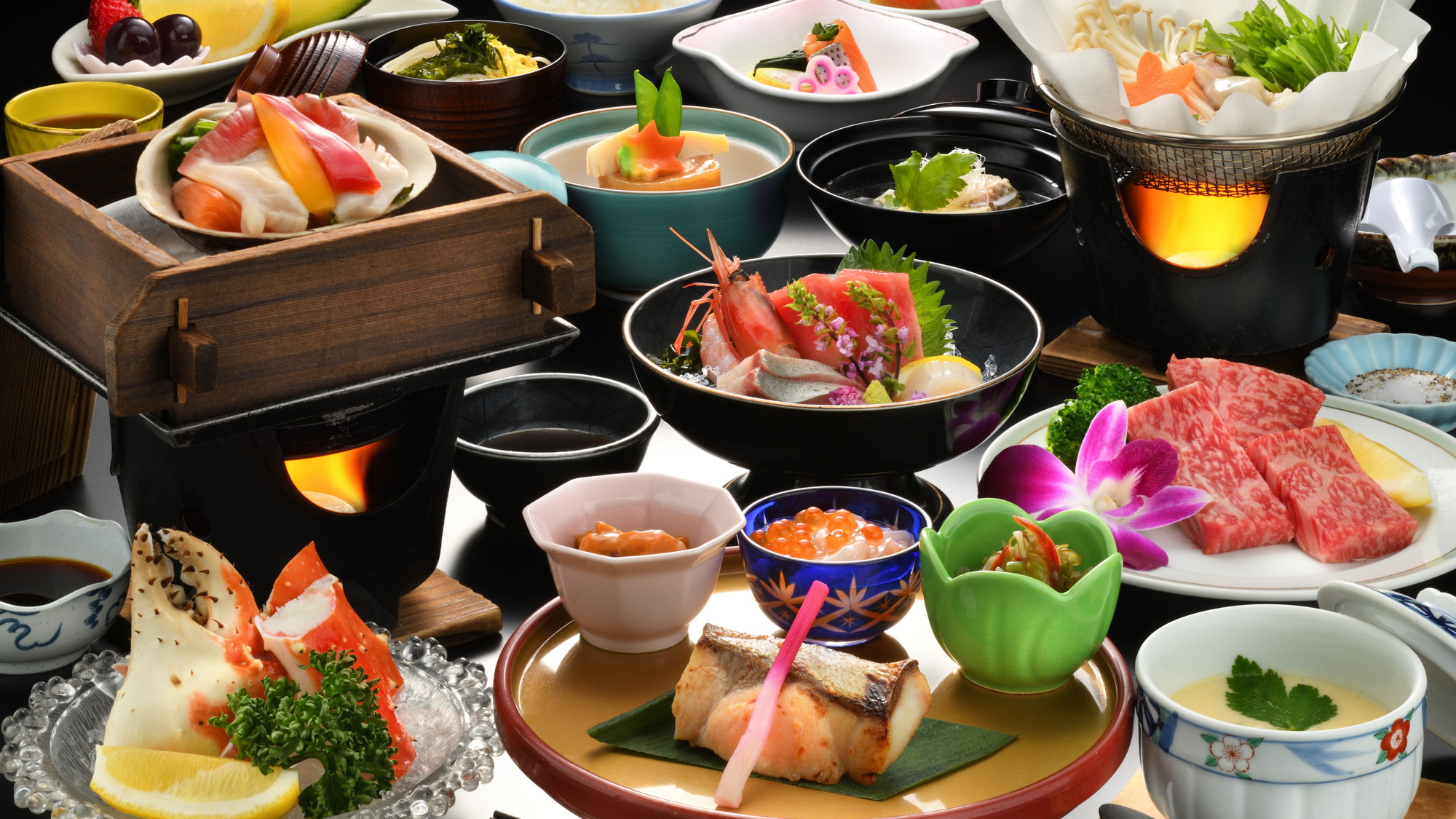 仙台黒毛和牛付き和食膳