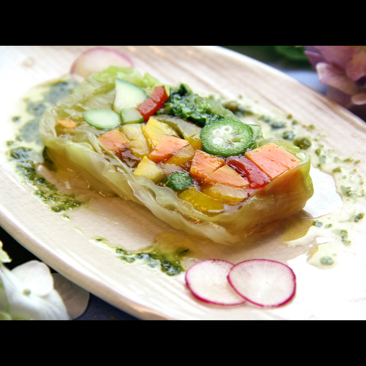 【夏野菜のテリーヌ】いろんな種類の夏野菜をこの１皿で楽しめちゃう！