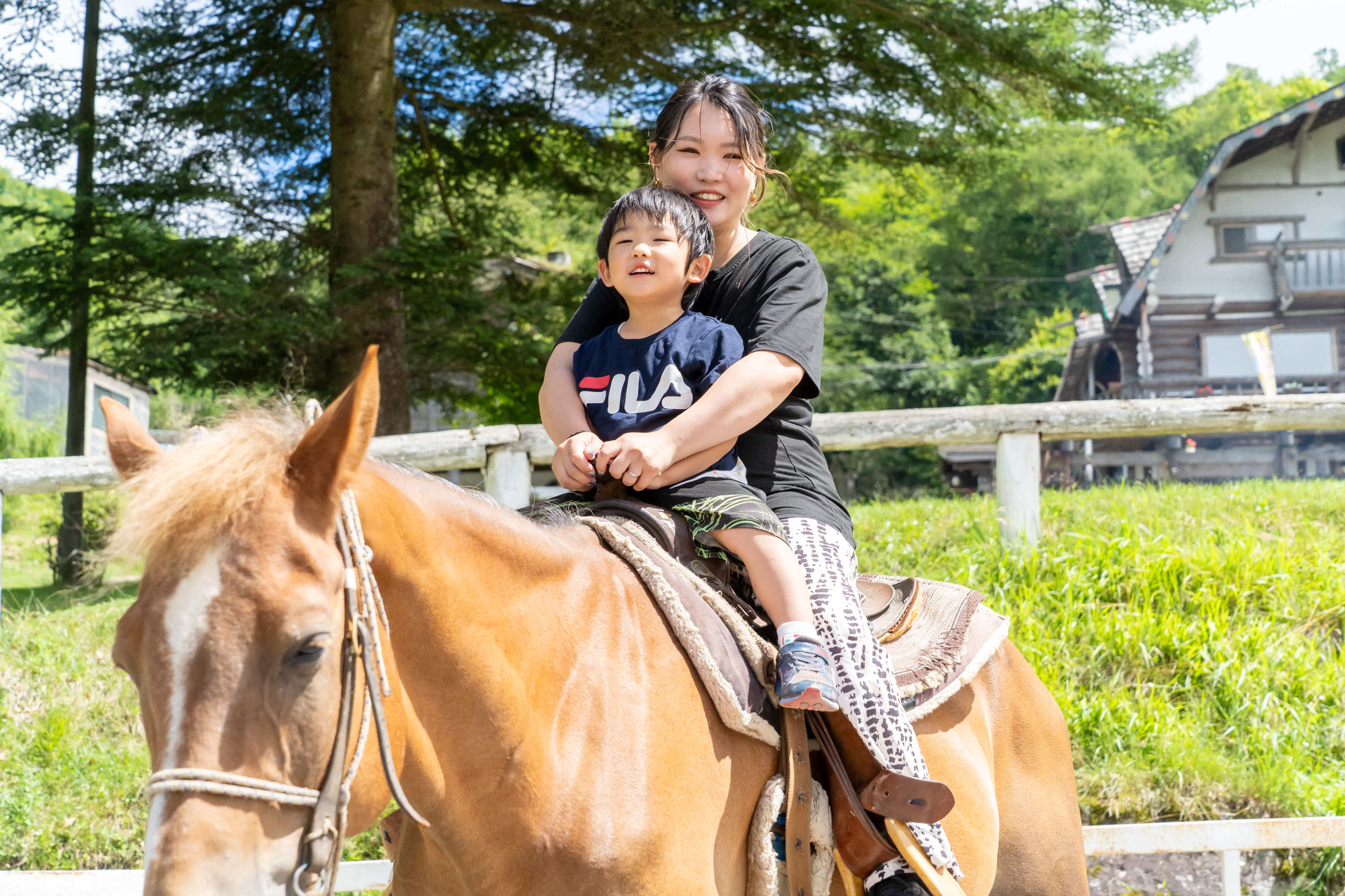 親子引き馬風景