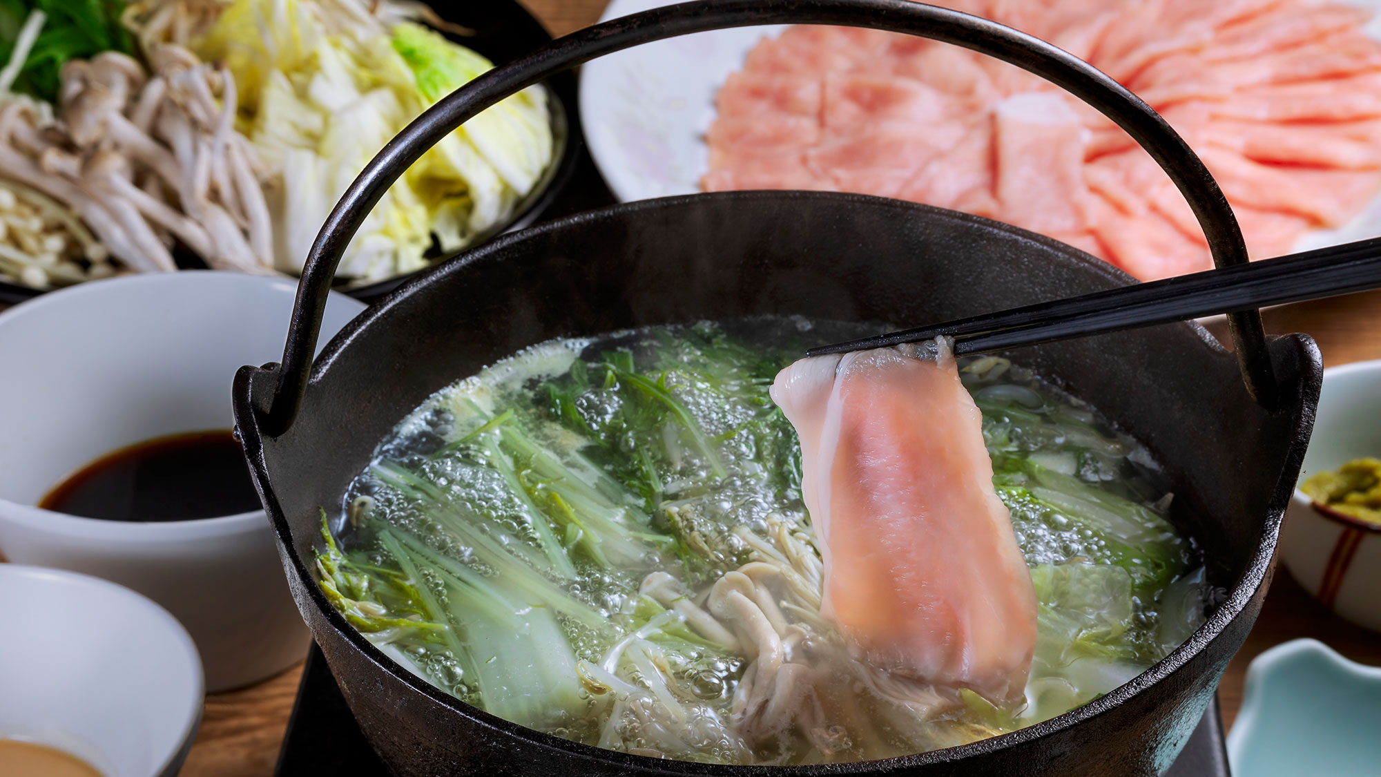 【バイキング】朝食ファイヤーグルメ！さっぱりとした豚しゃぶで朝から活力をチャージ。