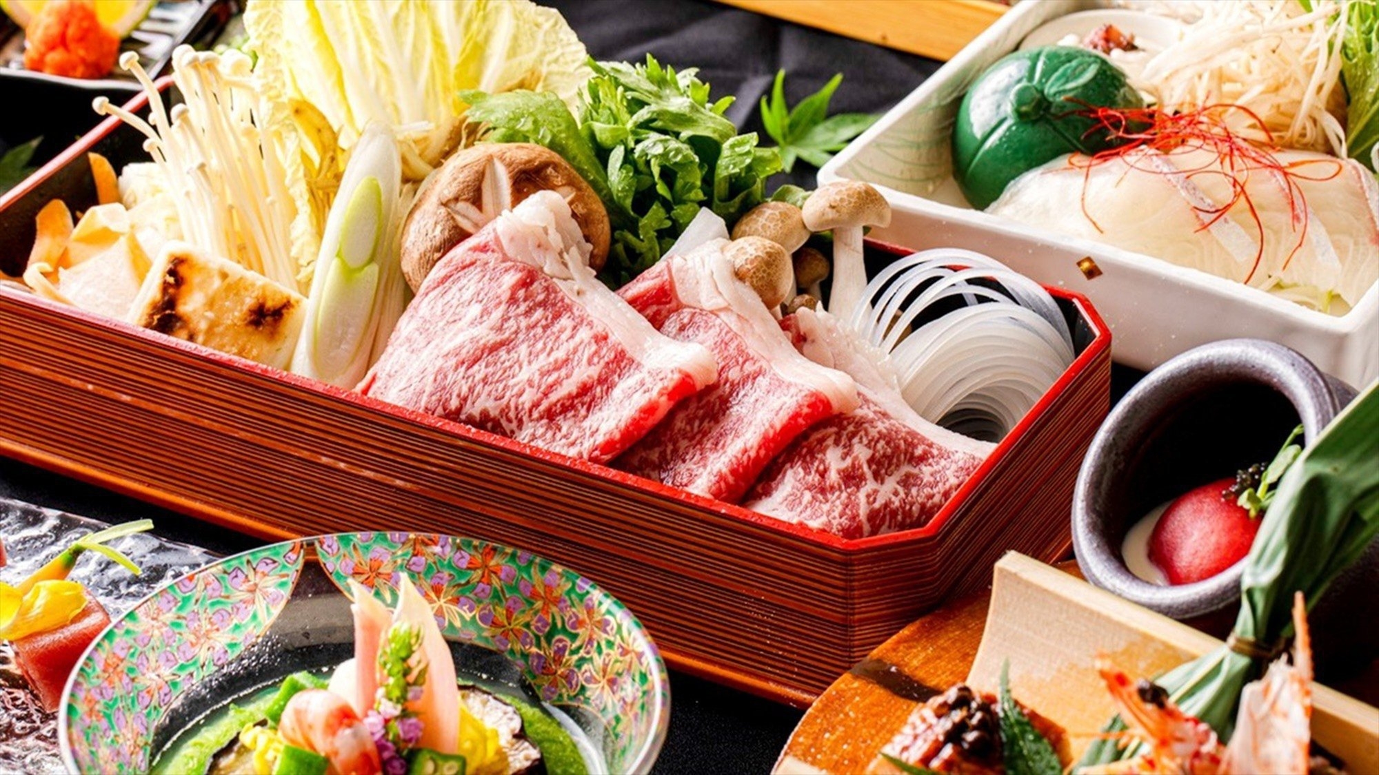 【黒毛和牛しゃぶしゃぶ会席】黒毛和牛を味わう会席プラン｜料理長こだわりの逸品を味わう（2食付）