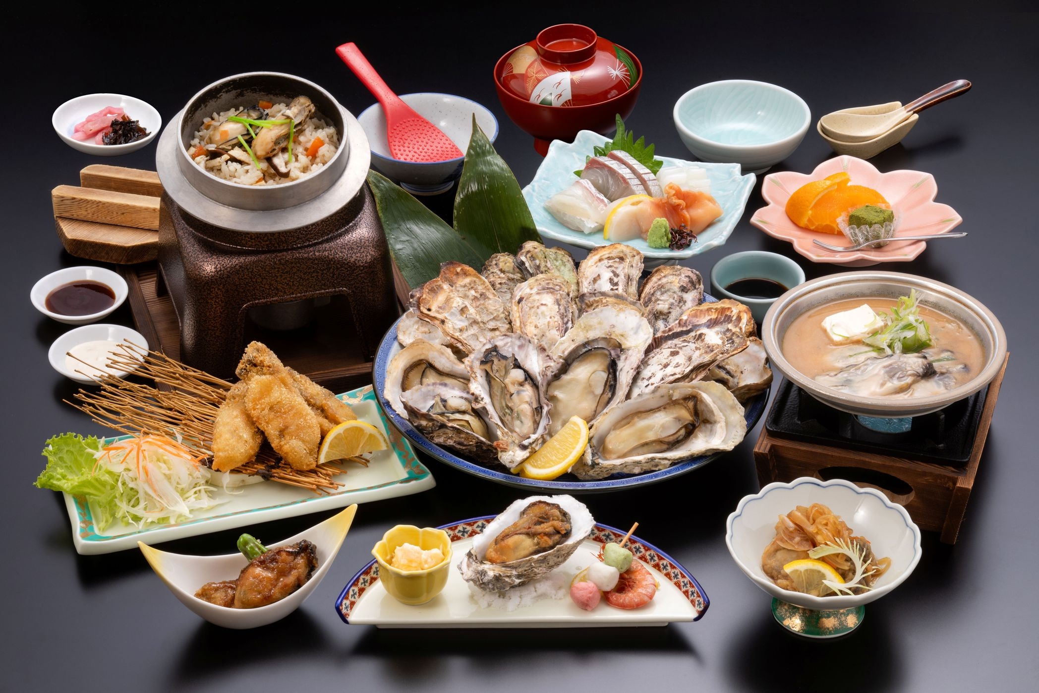 牡蠣シーズン一番人気！【☆旬彩かき会席コース！◎殻付牡蠣食べ放題60分！】