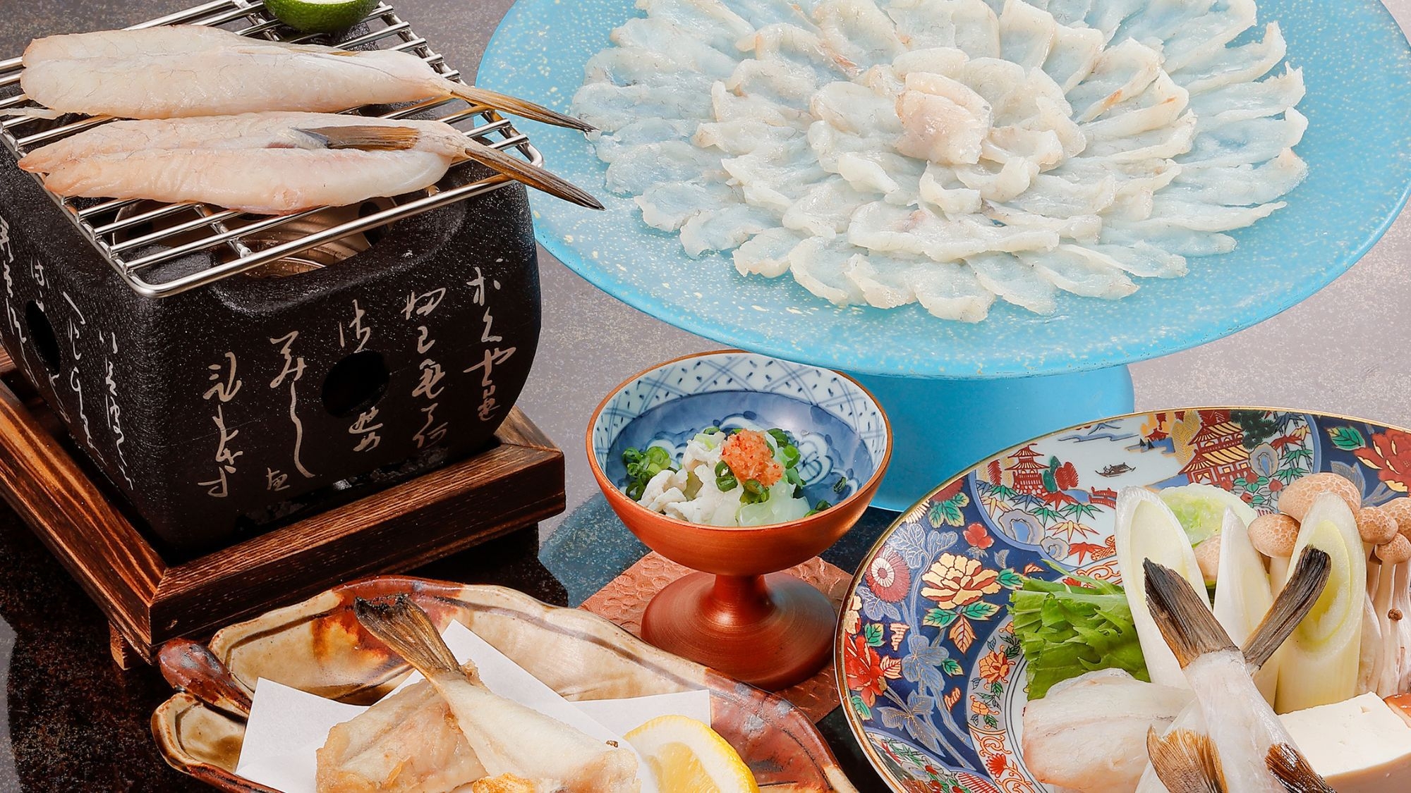 【ふぐ三昧】冬の味覚 河豚≪ふぐ≫料理を贅沢に！「刺し」「鍋」「唐揚げ」≪ふぐ料理5品≫冬のふぐ会席