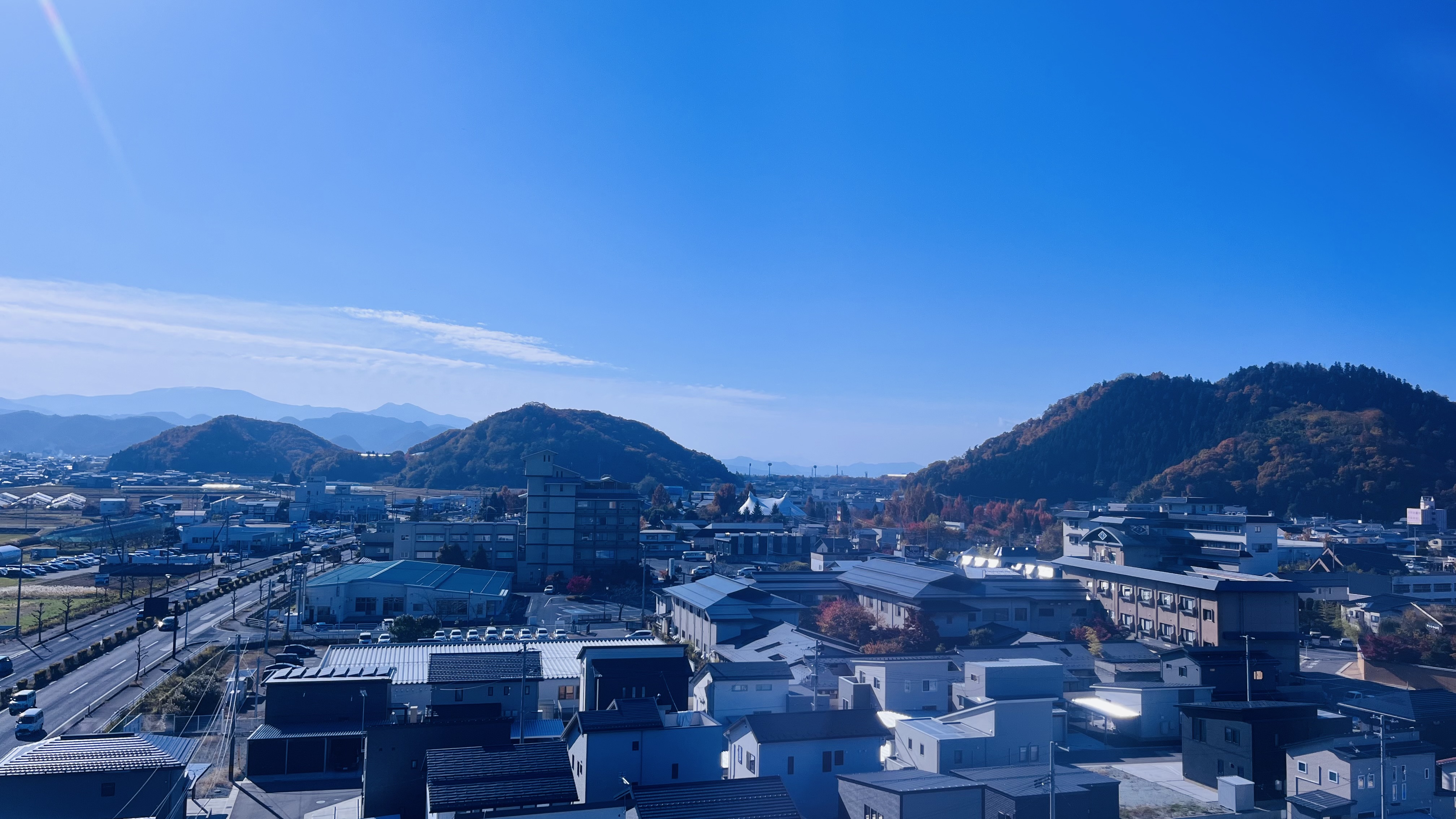 最上階８階フロア南側バルコニーからの眺望