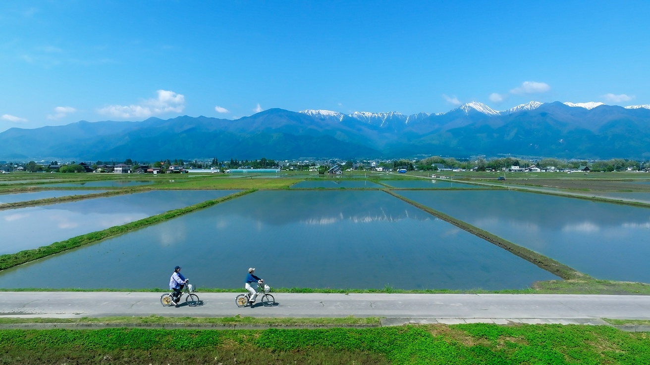 【安曇サイクルロゲイニング×2食付】旅して写真を撮ろう！電動レンタサクルで安曇野周遊を楽しんで