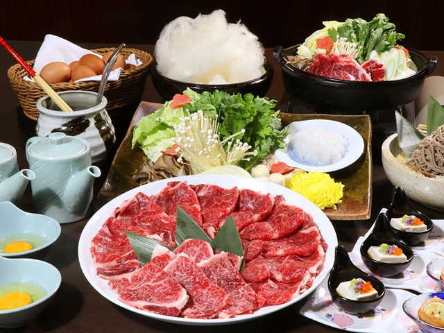 【料理を楽しむごちそうプラン】天空のすき焼き★信州の食材を贅沢に★