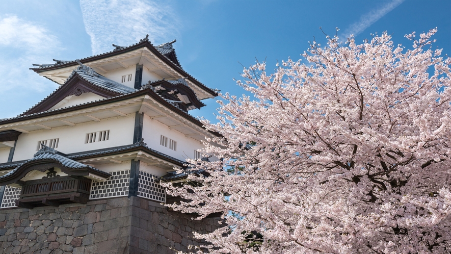 金沢城・石川門(桜)『写真提供：金沢市』