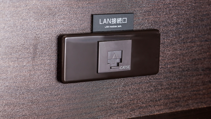 【有線LAN接続サービス】9階から12階までの、デスクにございます。