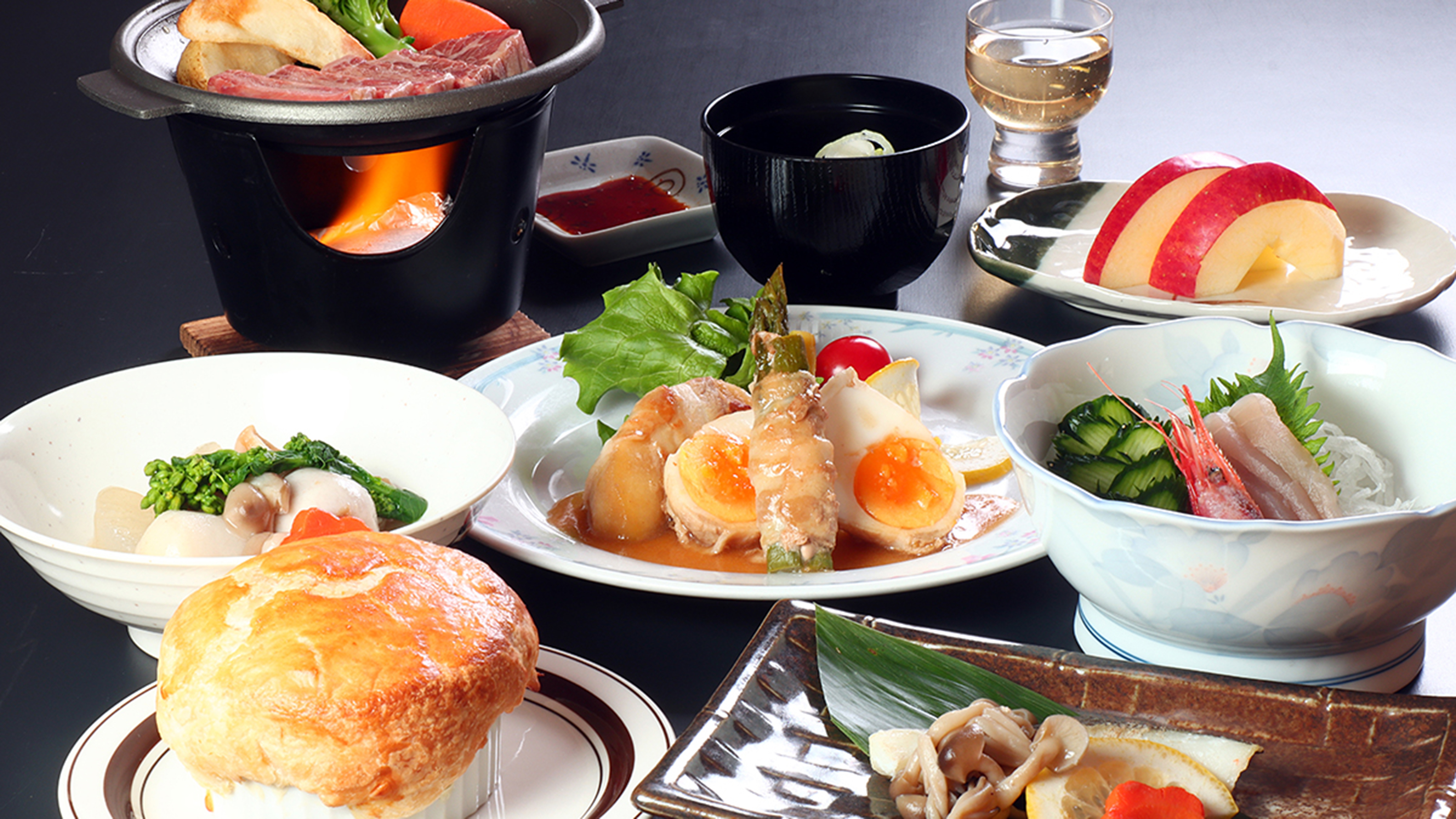 【スタンダード】メインは牛肉の陶板焼き♪