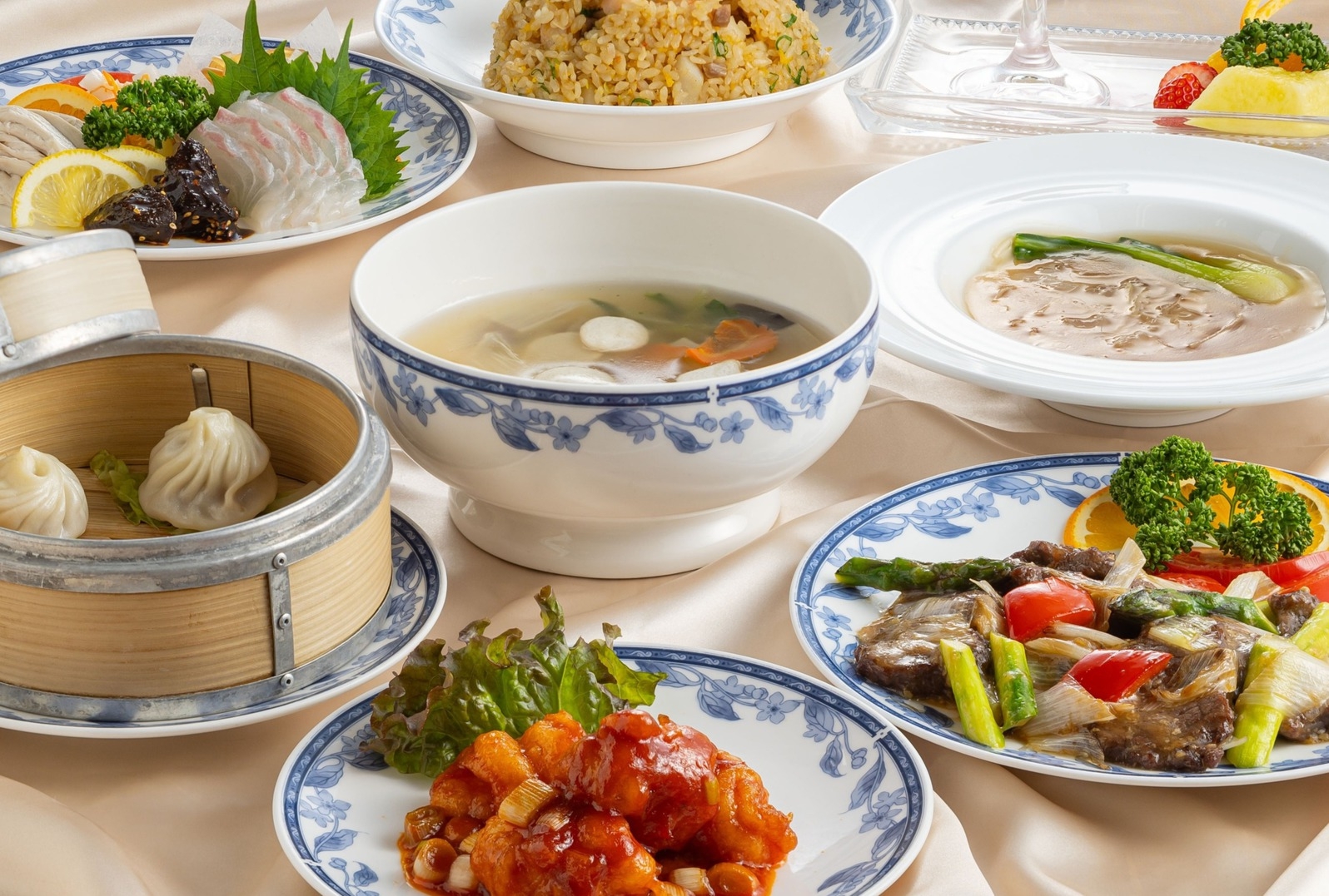 【夕食付き】中国料理「桃園」味に定評あり♪豪華コース！実はとっても人気です！