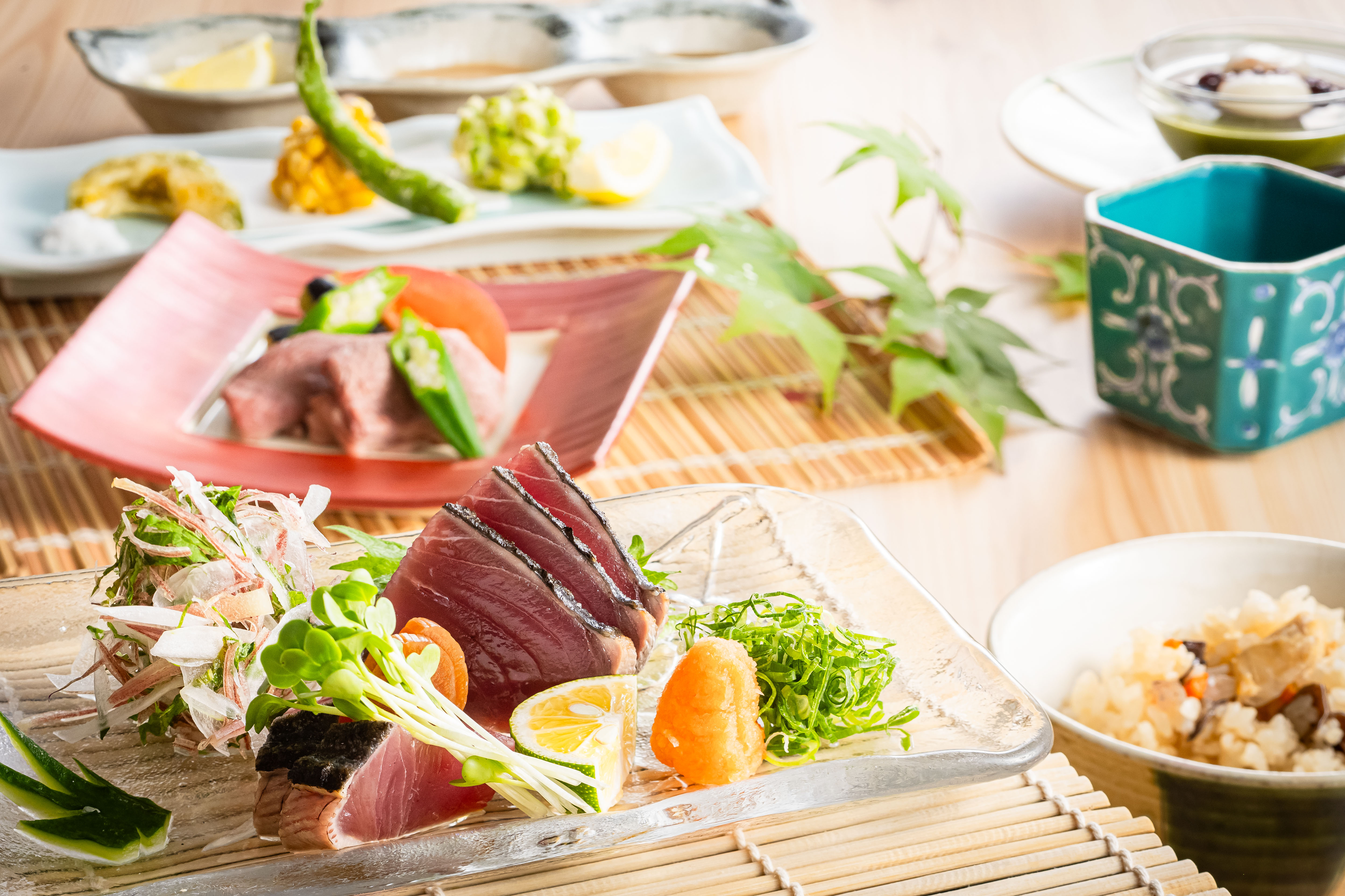 鰹塩たたきと牛しゃぶ御膳