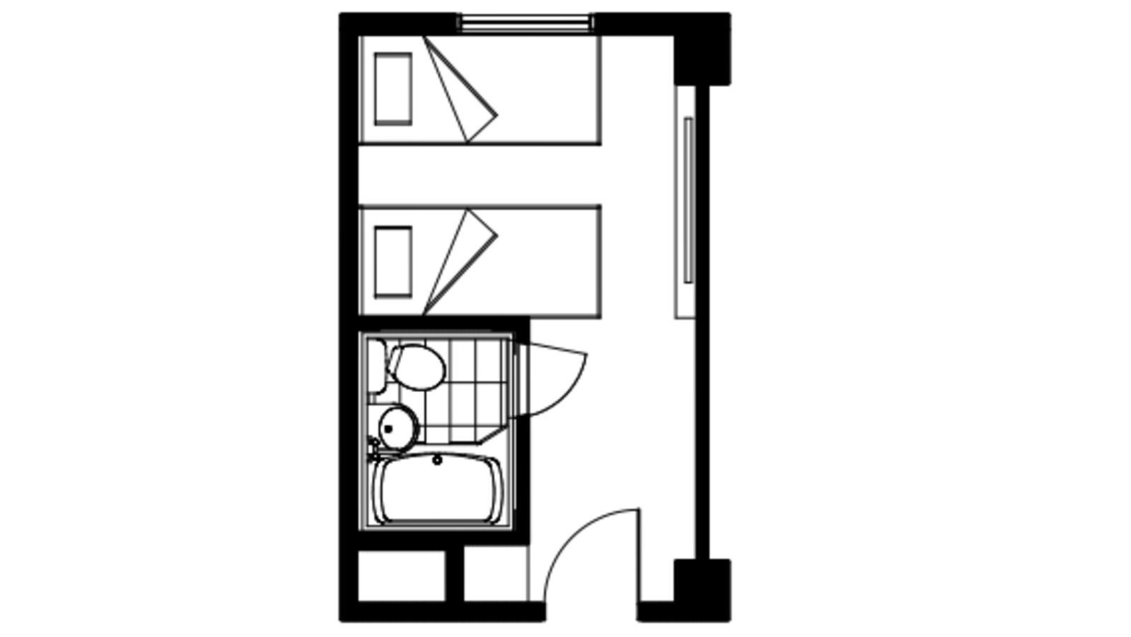 ツインルーム間取り図