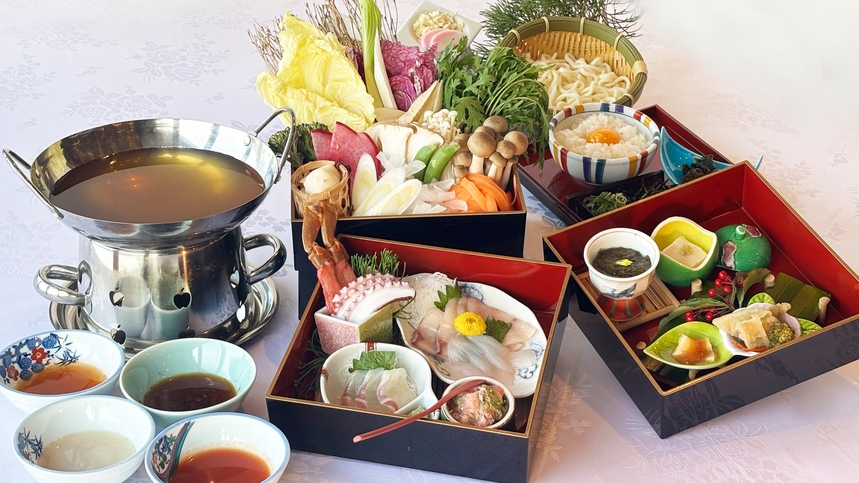 【1泊2食】舞鶴の海と畑の恵みを贅沢に味わう 特製魚介しゃぶ重付きグルメプラン