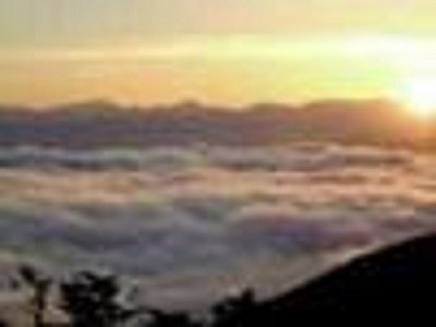 標高1500mから北アルプスに沈む夕日