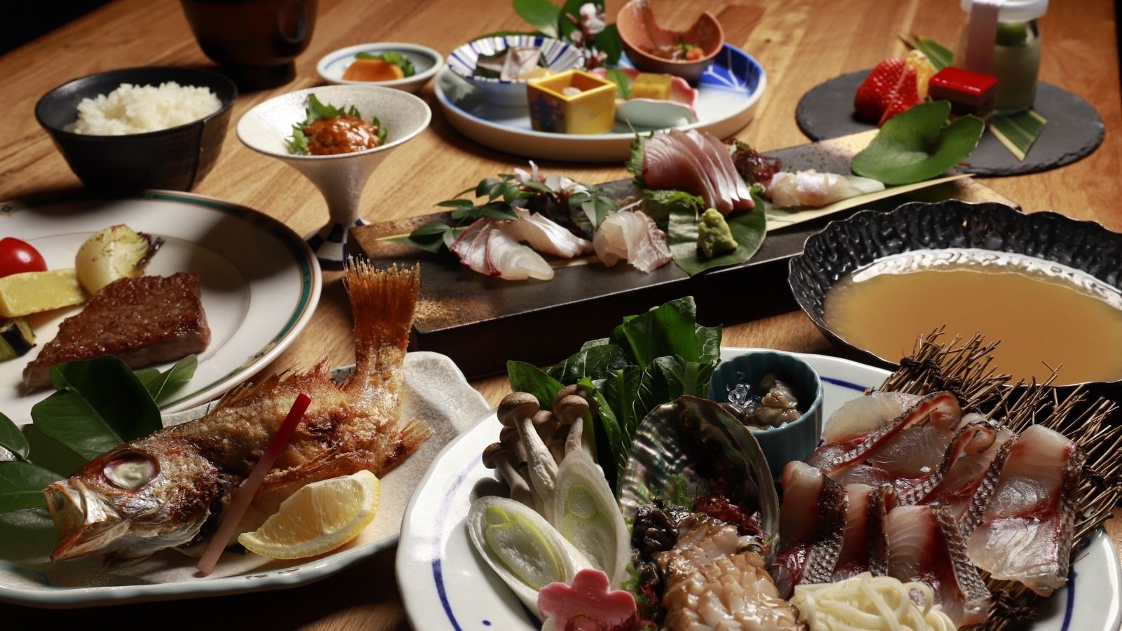 【極み会席】壱岐の海と大地を一膳と香ばしく焼き上げたのどぐろ