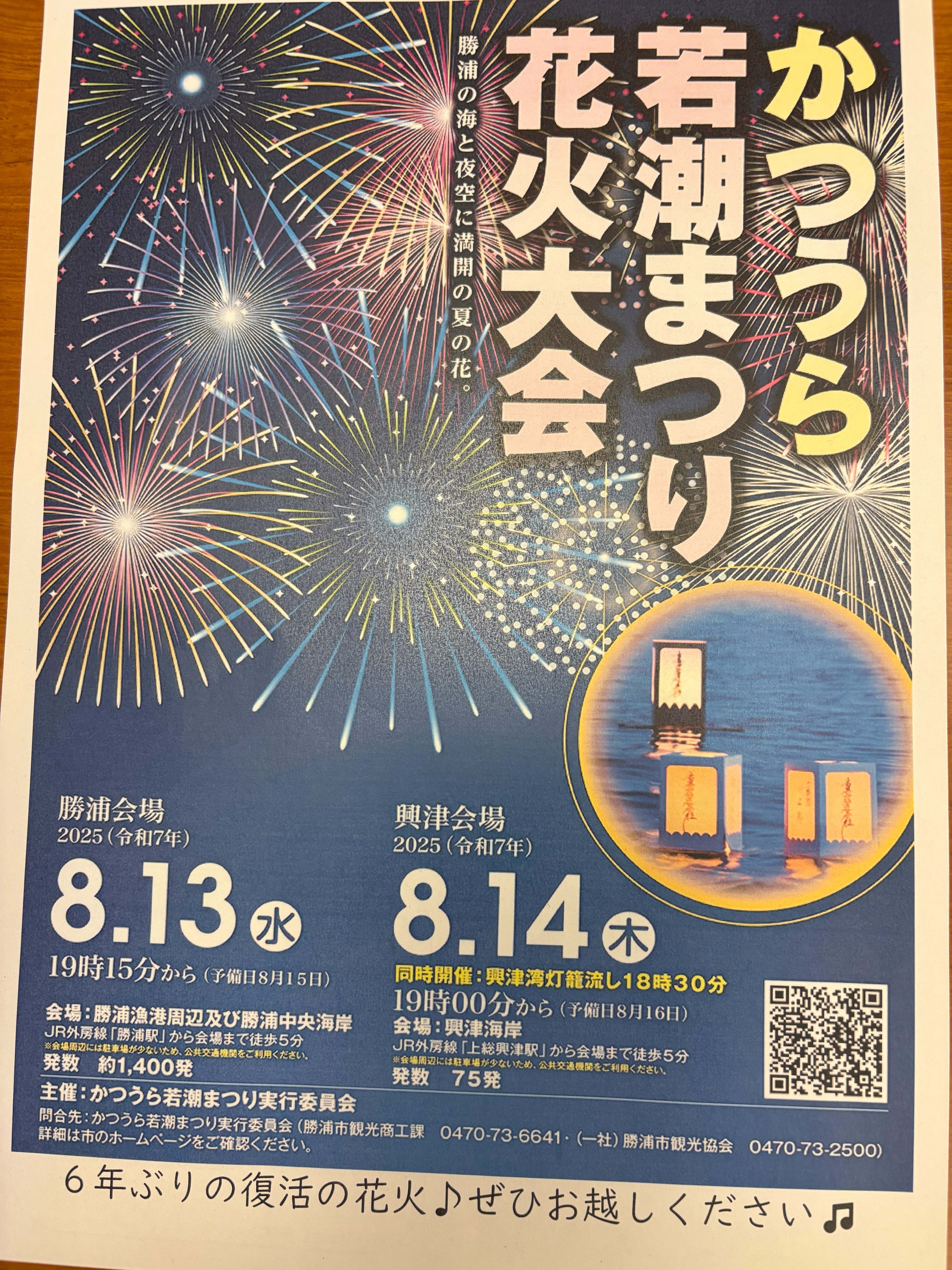 かつうら若潮祭り花火大会2025
