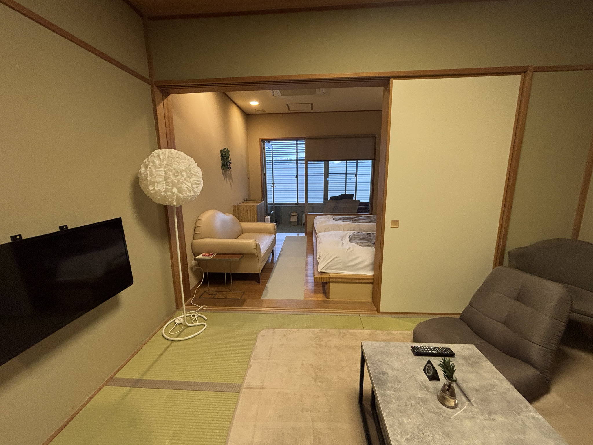 陶器風呂半露天　和洋室のお部屋　紫陽花