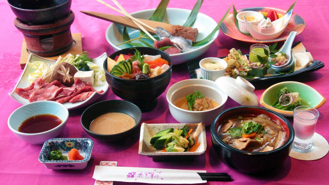 【4〜6月限定　特別味覚】とちぎ和牛のしゃぶしゃぶと美味山海丼を囲炉裏を囲んで味わう春の彩り満彩膳