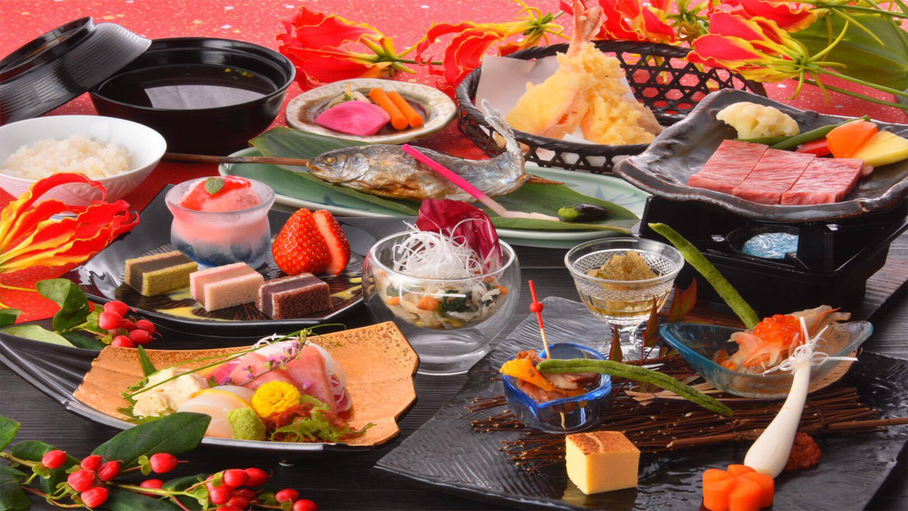 A5ランクのとちぎ和牛50gの陶板焼きステーキ会席