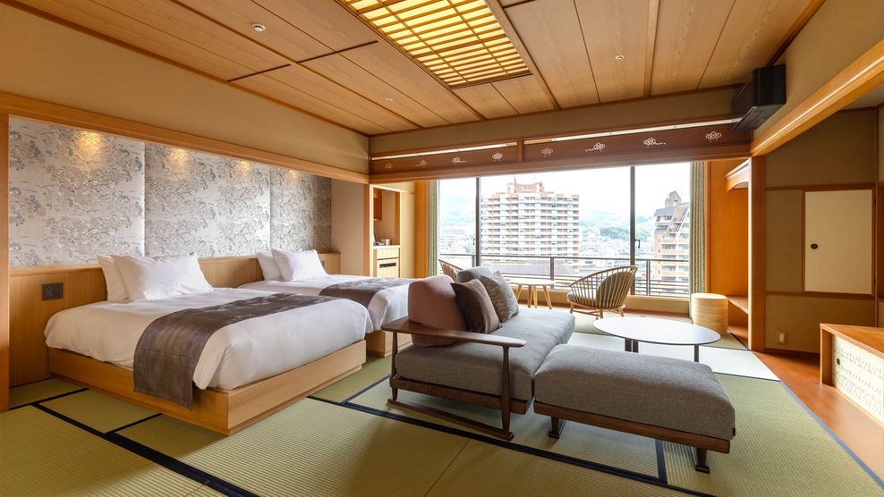 【露天風呂付スイート】六甲64平米／川側