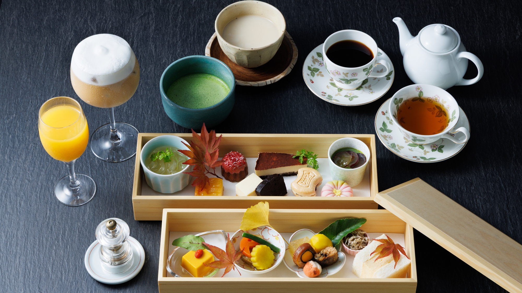 すみれアフタヌーンティ一例