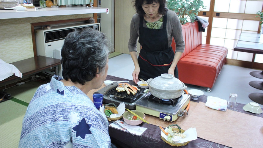 カニコースの〆は女将特製のおじやです☆