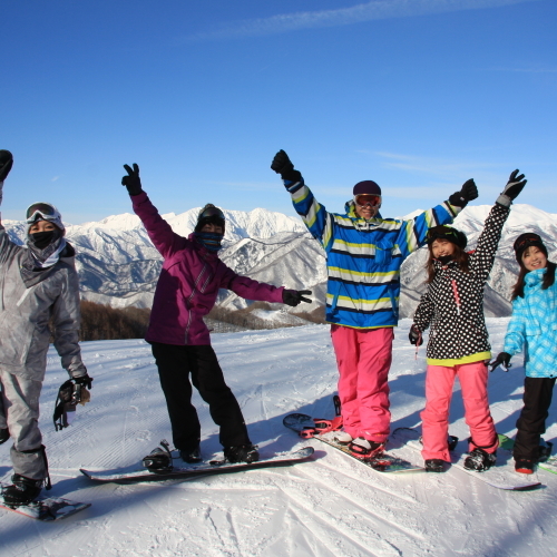 Ski resort group photo