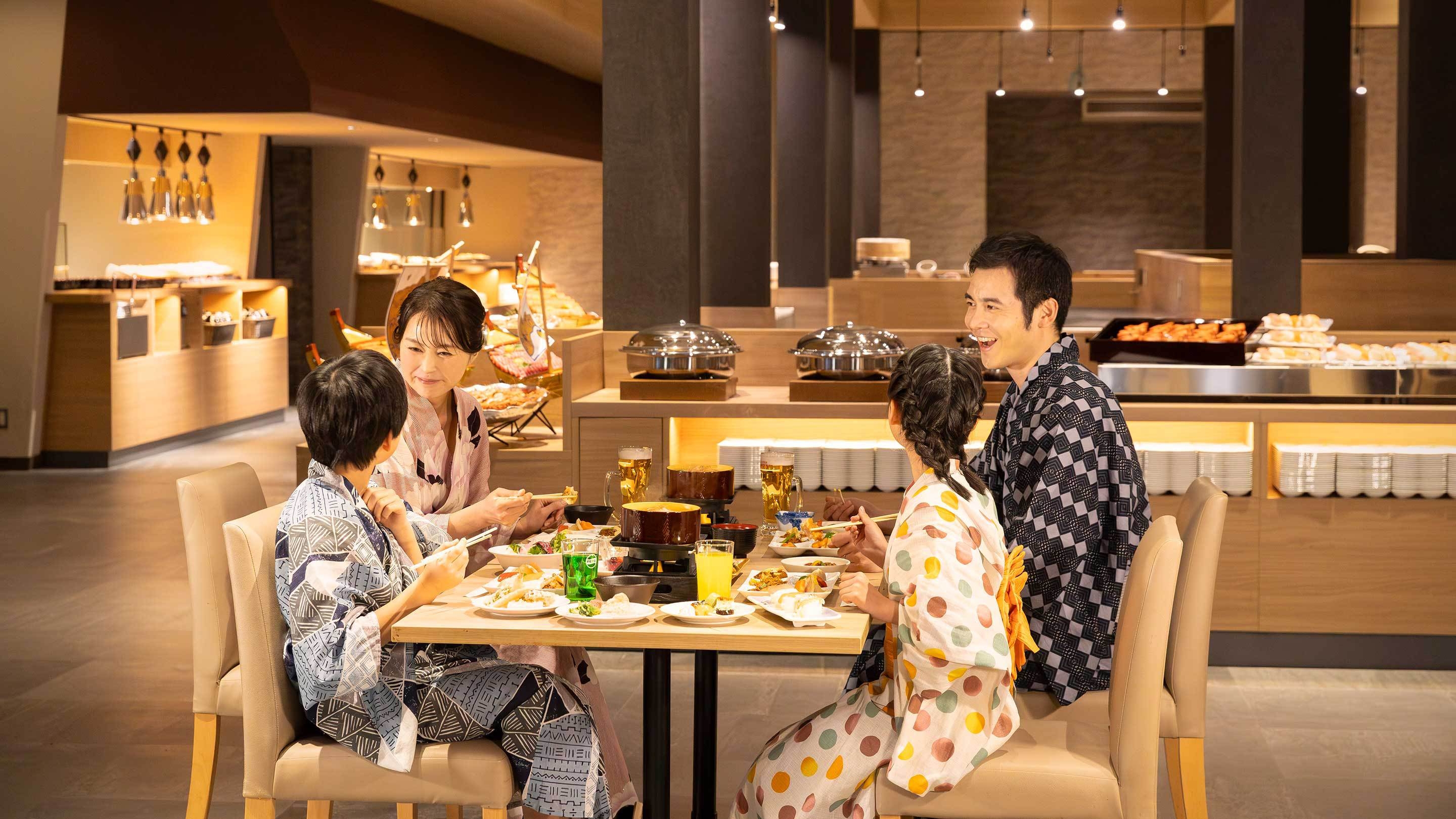 【グルメプラン】豪華海鮮焼き（活〆鮑・ホタテ・ミナミイセエビ）付1泊2食 基本バイキングプラン
