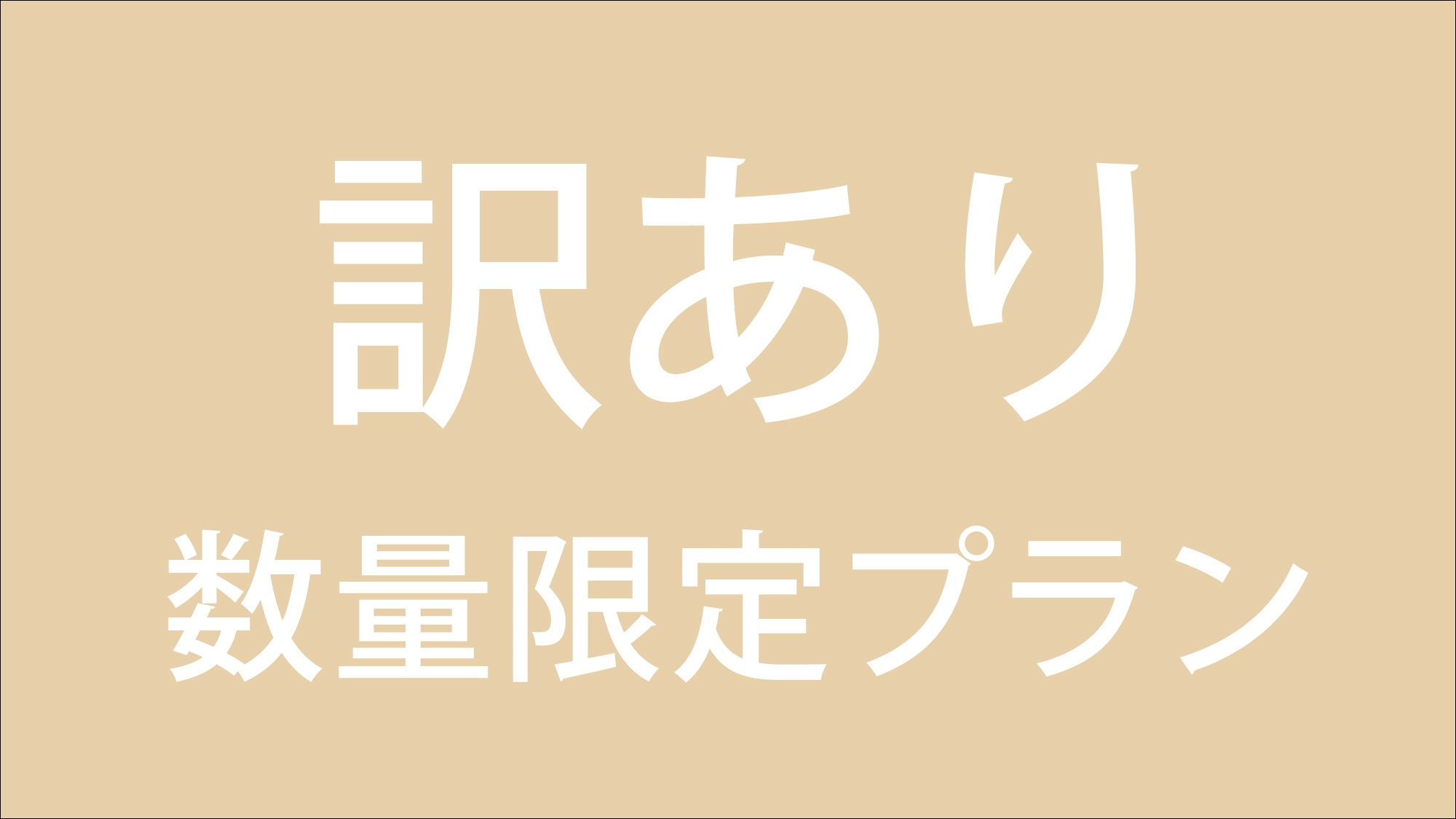 【訳あり】だからこの価格！数量限定プラン.